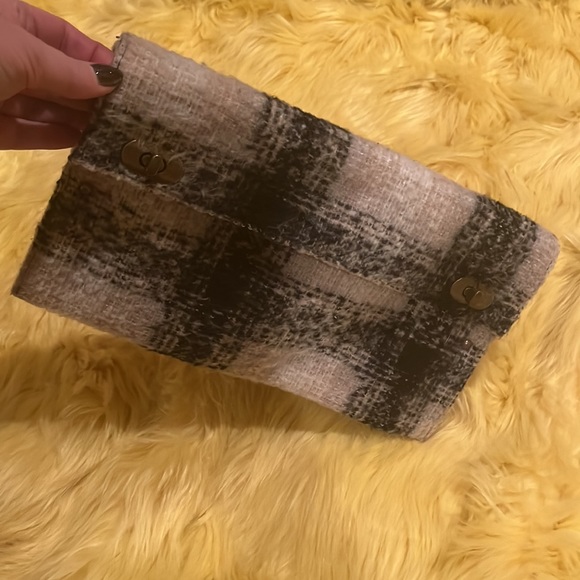 SCHULER & SONS PHILADELPHIA for Anthropologie wool plaid clutch handbag purse - Picture 1 of 6